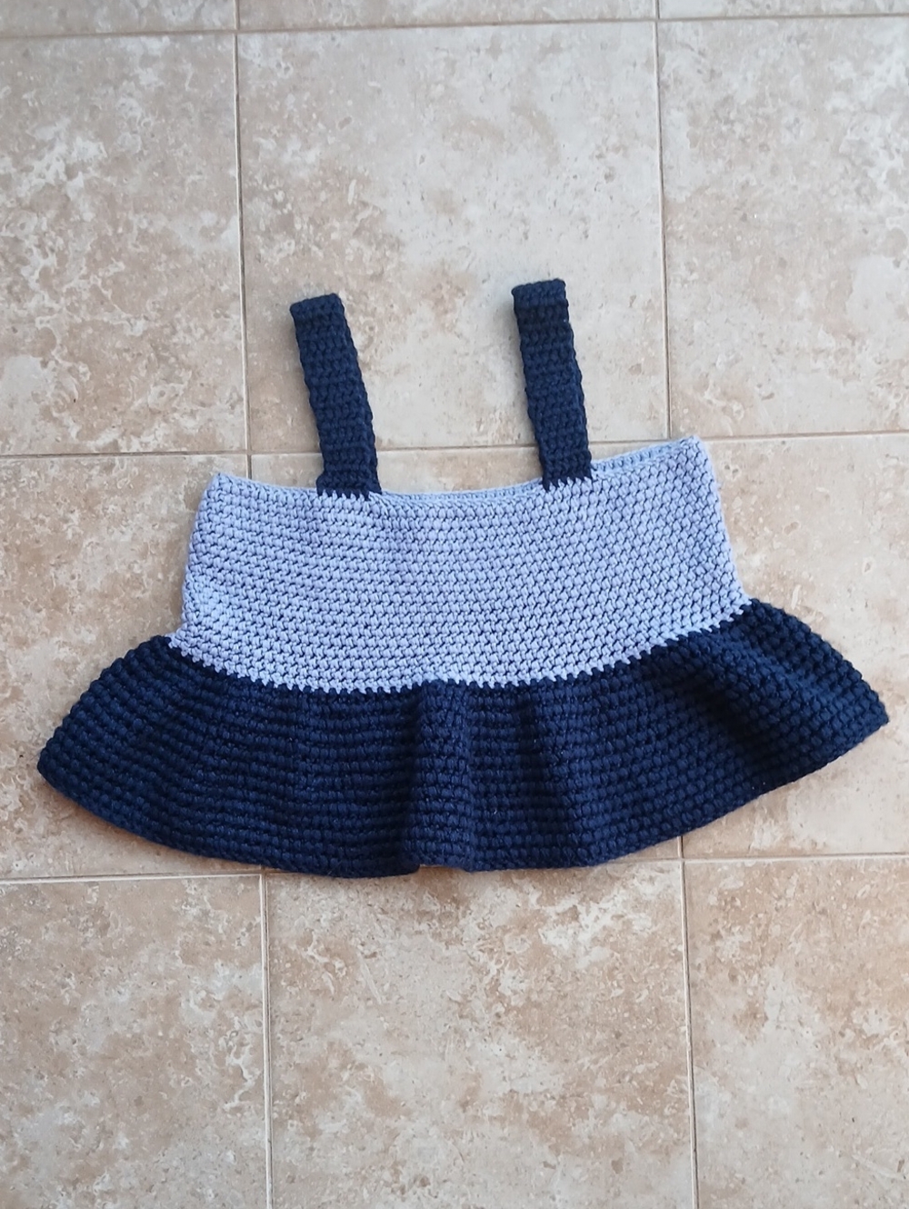 Crochet Two-Tone Handmade Sleeveless Top